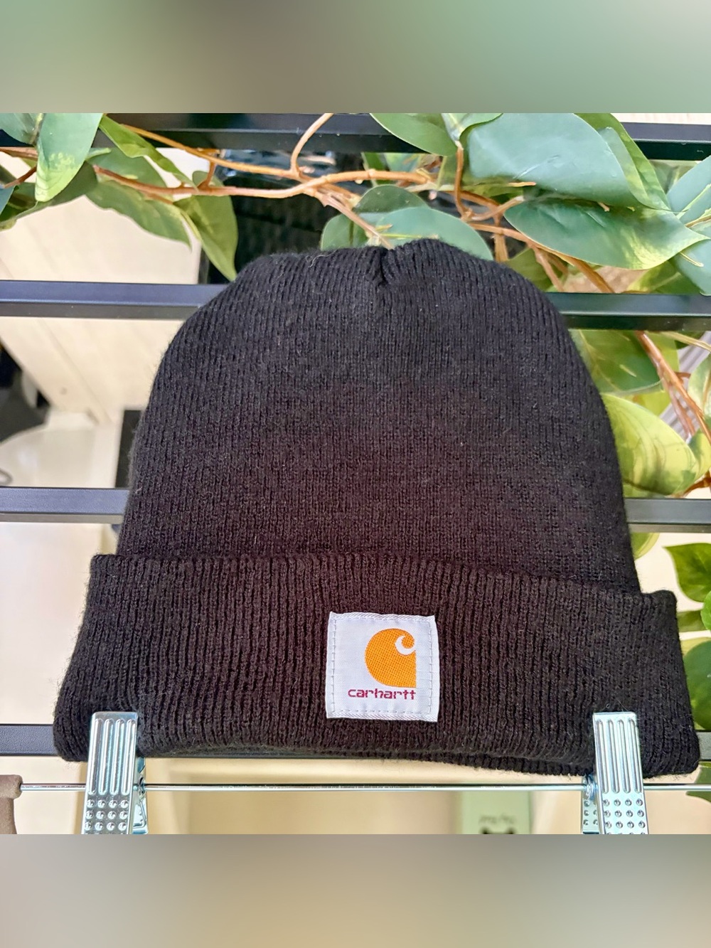 Carhartt Black Knit Cuffed Beanie One Size Winter Hat Unisex Acrylic